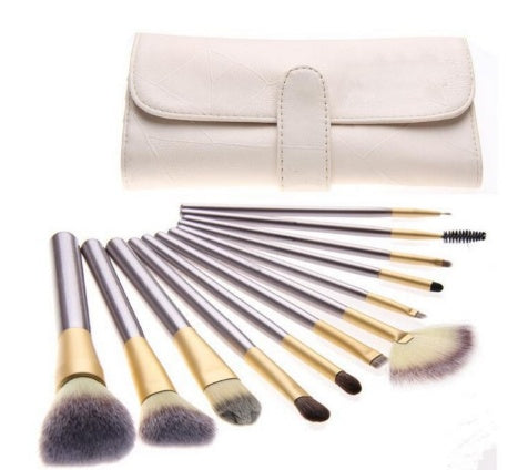 Persian Makeup Brush Set – Luxurious Rice White & Champagne Gold Brushes